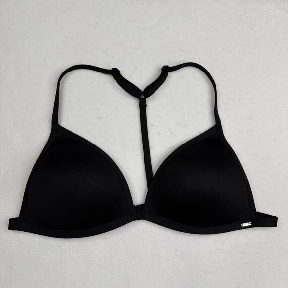 PINK Sport Bikini Top Womens XL Black Triangle Swimwear Adjustable Racerback - Picture 1 of 4